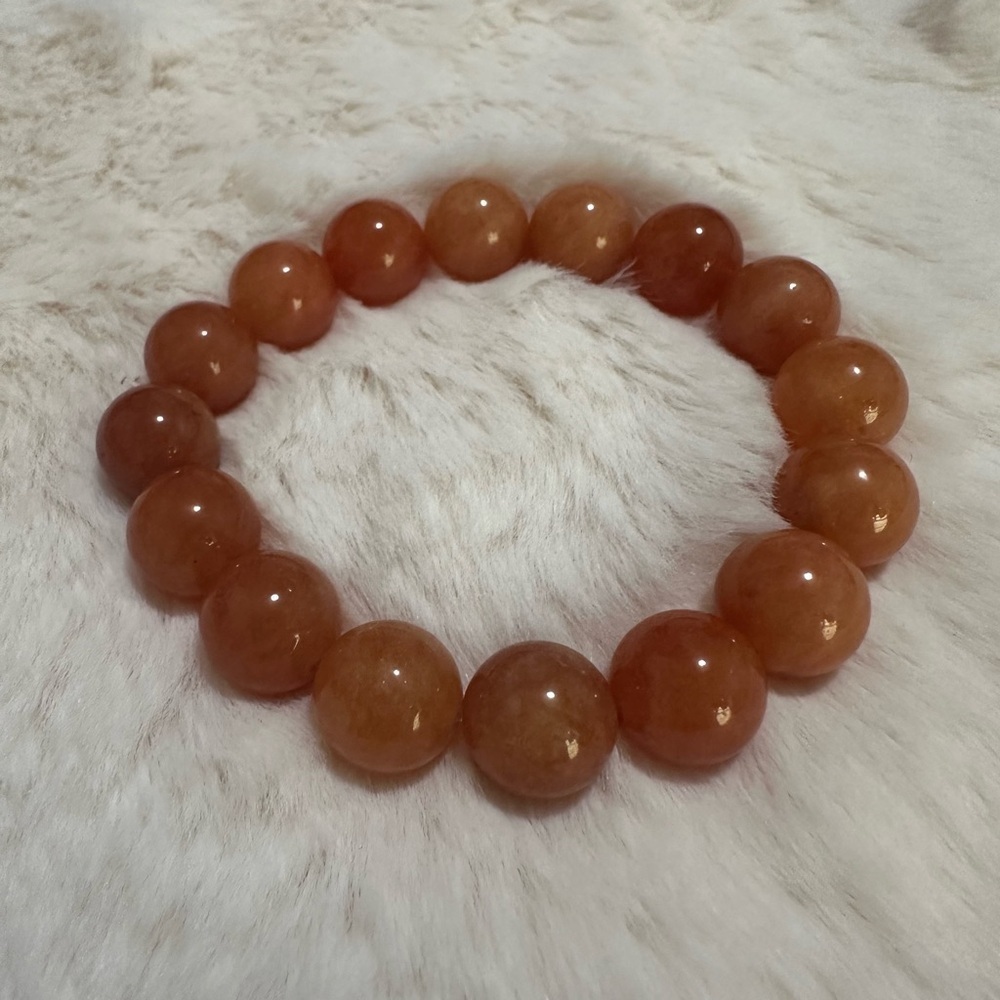 Apricot Stone Beaded Bracelet 12mm